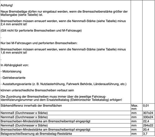Bremsscheibendicke