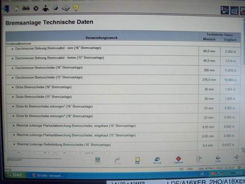 Bremsanlage Technische Daten 1