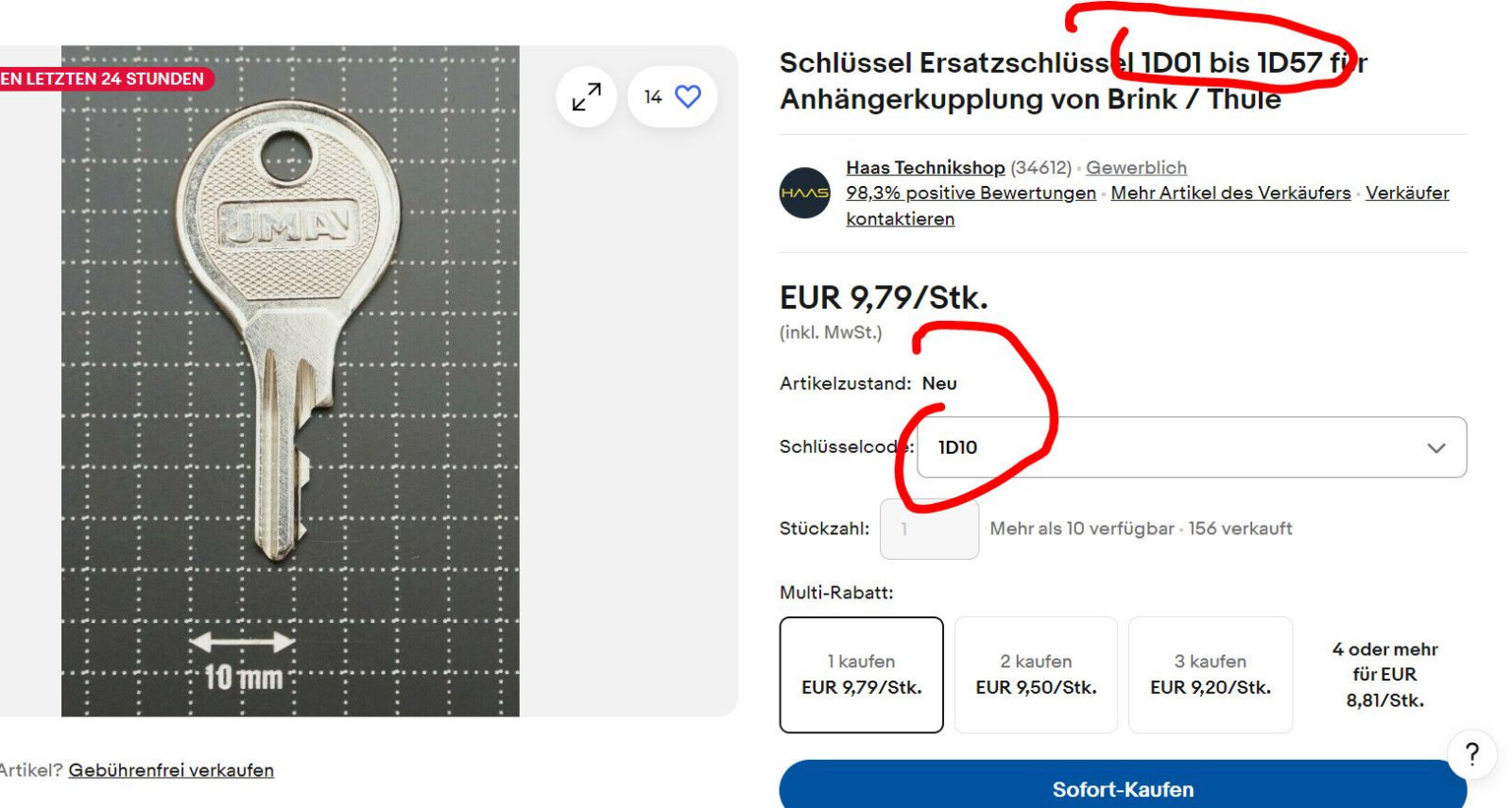Brink 8698956 AHK Schlüsselcode