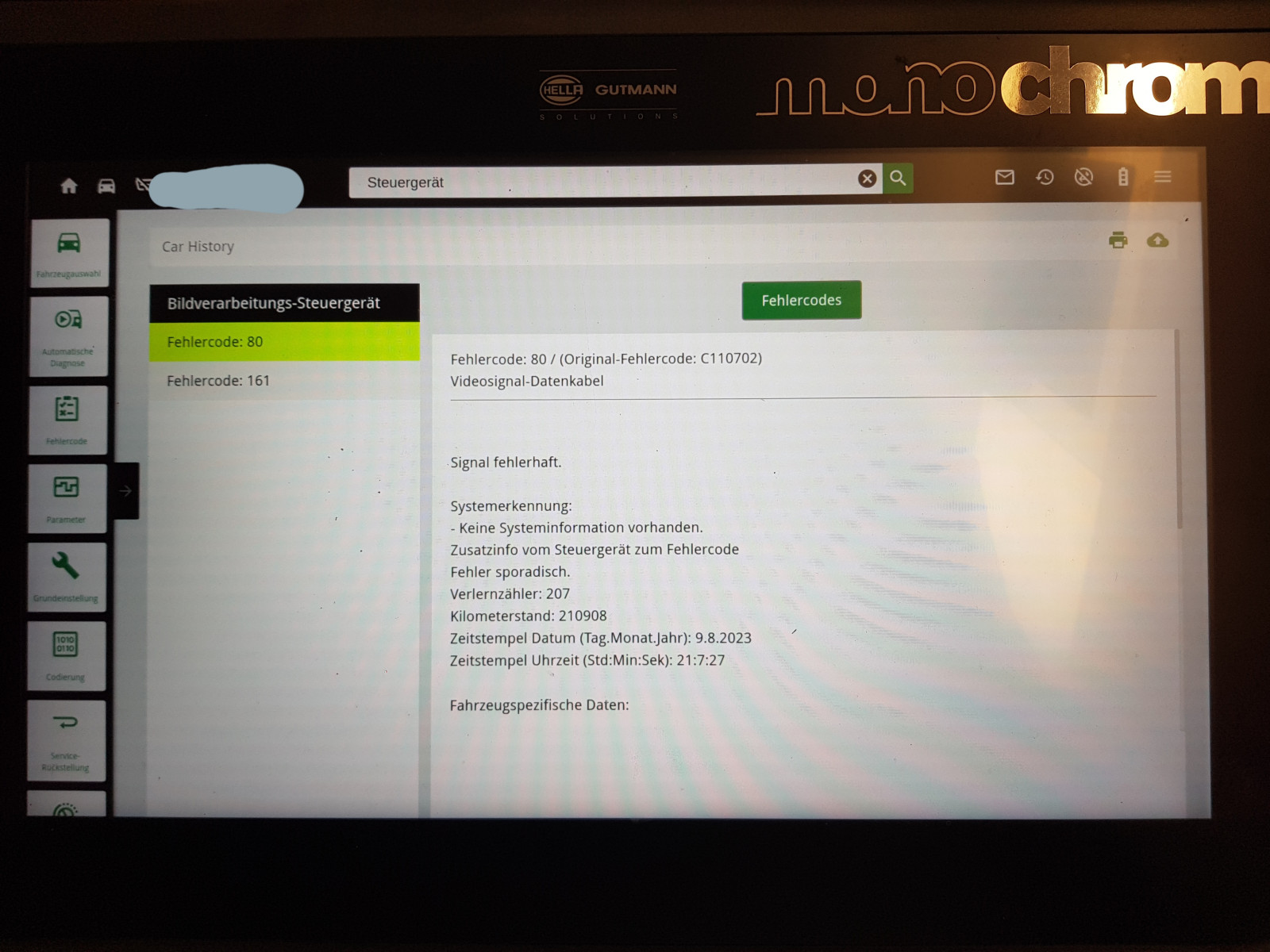 C110702 80/161 - ACC und Breaking Guard aufsgefallen und ohne Funktion