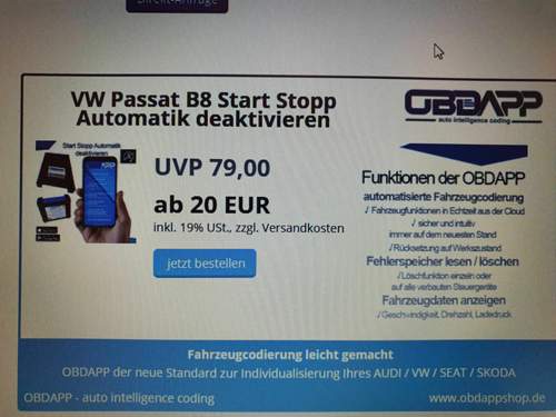 Stemei Start/Stop Passat B8