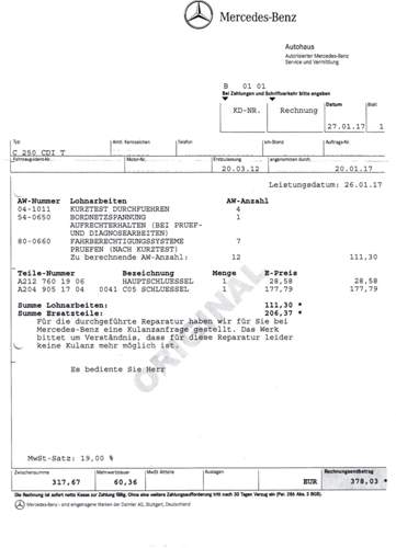 Schlüssel hat den Code veressen!