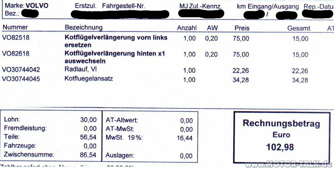 C30 Teile- und Inspektionskosten