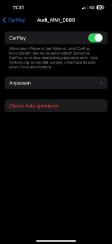 IPhone Einstellungen/CarPlay