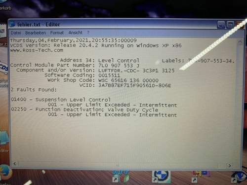 VCDS Fehlercode