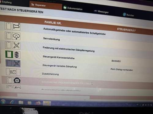 Übersicht der Steuergeräte