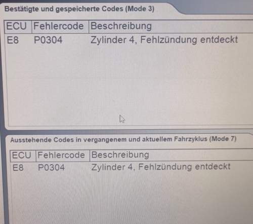 Zyl.4 fehler P0304