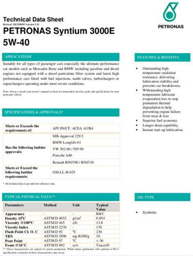 Petronas Syntium 3000e 5W-40