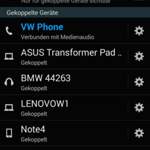 Anzeige gekoppelter Bluetooth-Geräte im Smartphone