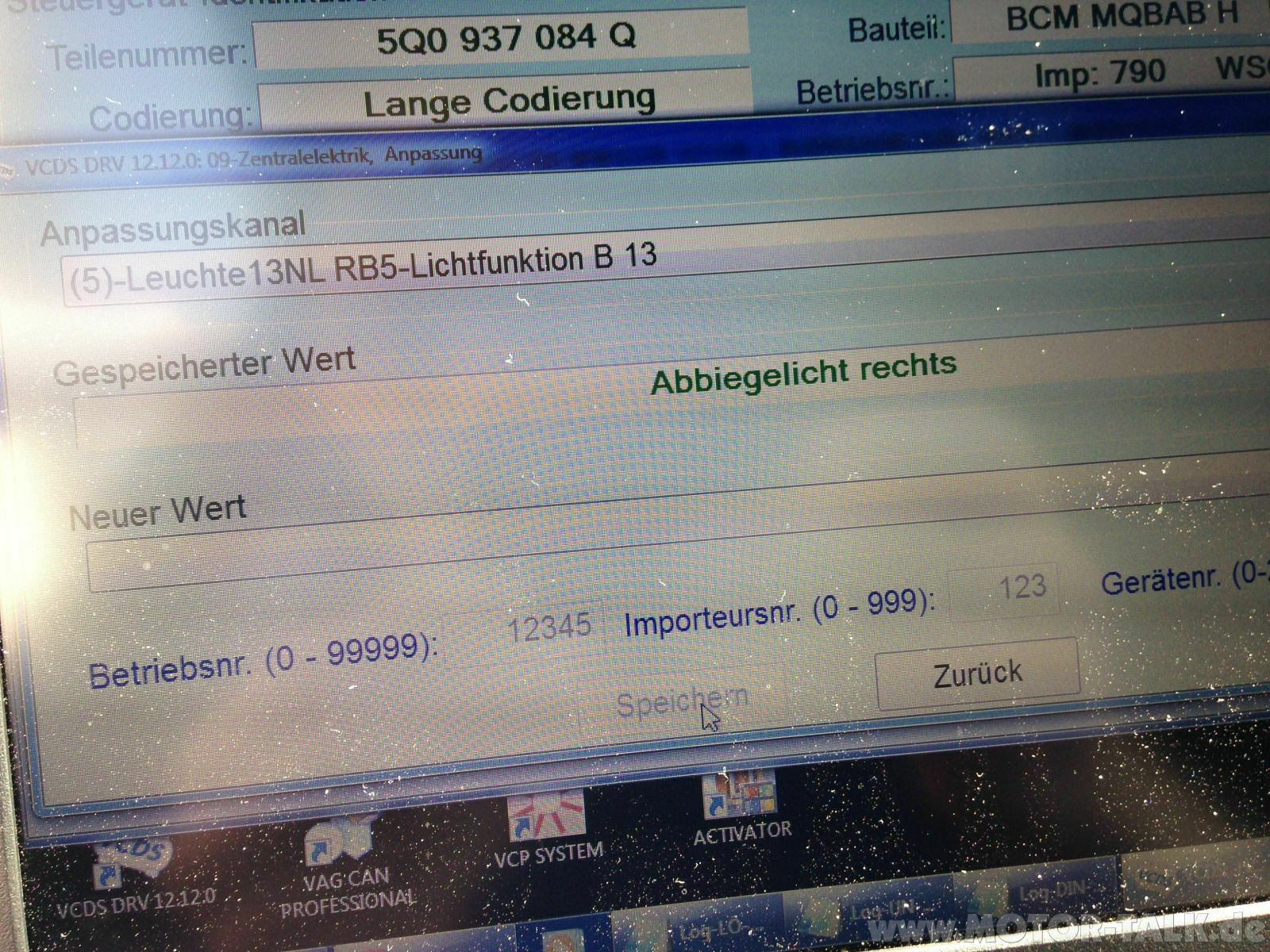 Codierungen für den A3/S3/RS3 Sammelthread
