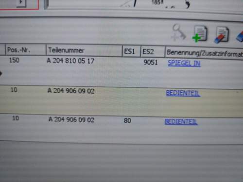 Teilenummern / 80 bei ES1 = Tauschgerät