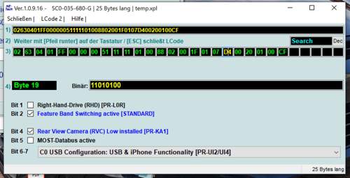 Iphone USB DM 5F Byte 19 bit 6-7