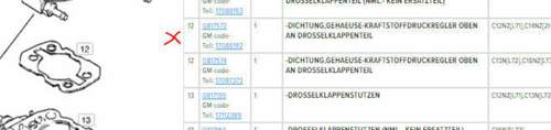 Dichtung Drosselklappenzeil