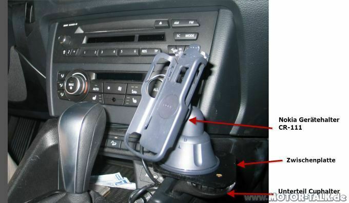 Cuphalter als Halter für Handy/Navi