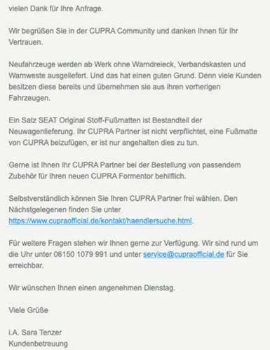 Anfrage Cupra
