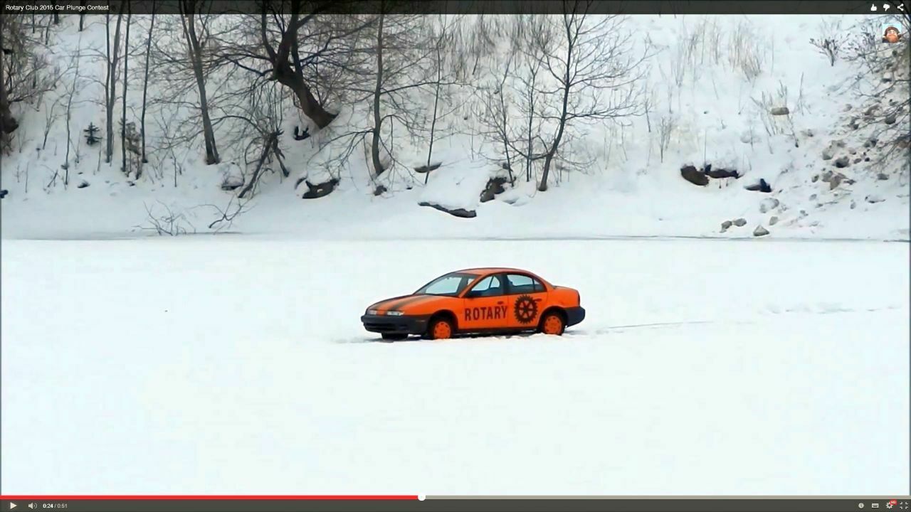 Wann bricht das Auto im See ein? Wer in der Tombola des Rotary-Club Iron Mountain auf den richtigen Tag und Moment wettet, gewinnt 1.000 US-Dollar