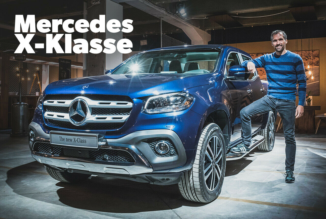 MOTOR-TALK-Redakteur Heiko Dilk mit der neuen Mercedes X-Klasse: Ab November steht der Mercedes-Pick-up beim Händler