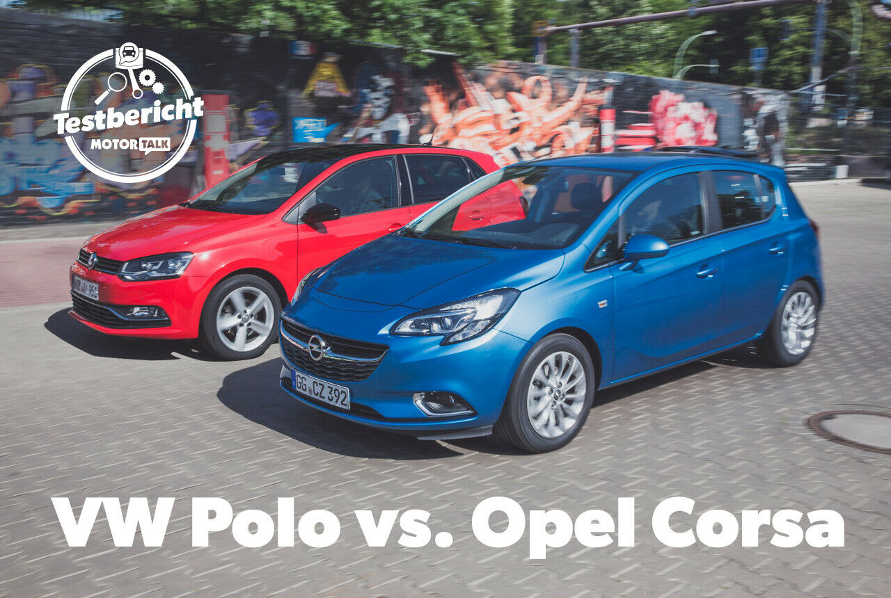 Letzter Vergleichstest der kleinen Sparer: Der VW Polo der fünften Generation tritt als 1,0-Dreizylinder-Benziner an, der Opel Corsa als 1,4 Turbobenziner