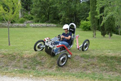Angetrieben wird das Swincar von vier Radnabenmotoren mit je 1,5 kW