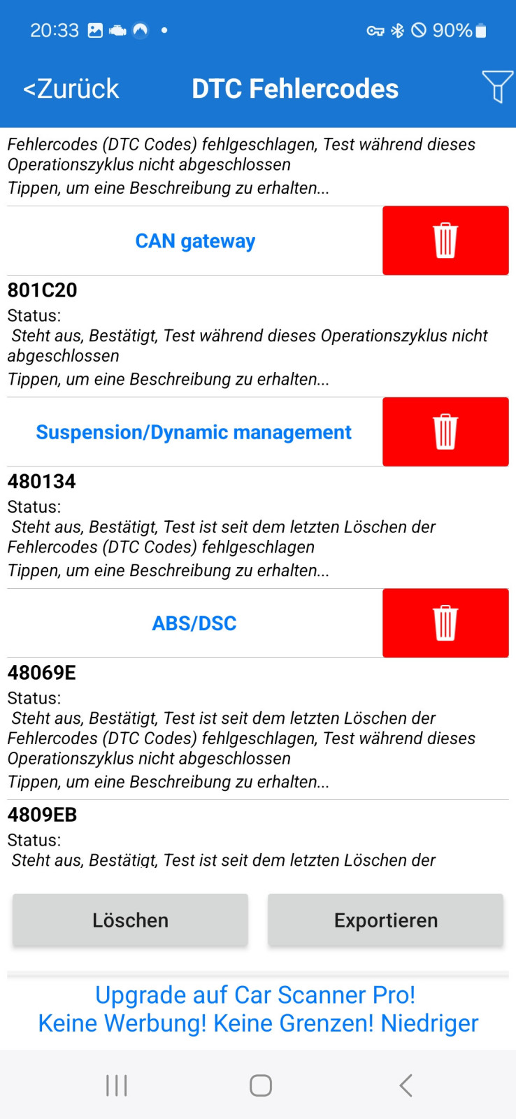 Defekt an Klimaanlage (Fehler E71470 und E71472)