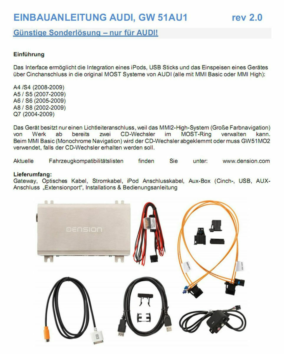 Dension GW500 + Fiscon möglich?
