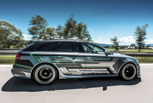Auf Tempo 100 rennt der Abt-RS6 sprintet kaum schneller als die Serienversion. Die E-Unterstützung ist erst darüber abrufbar