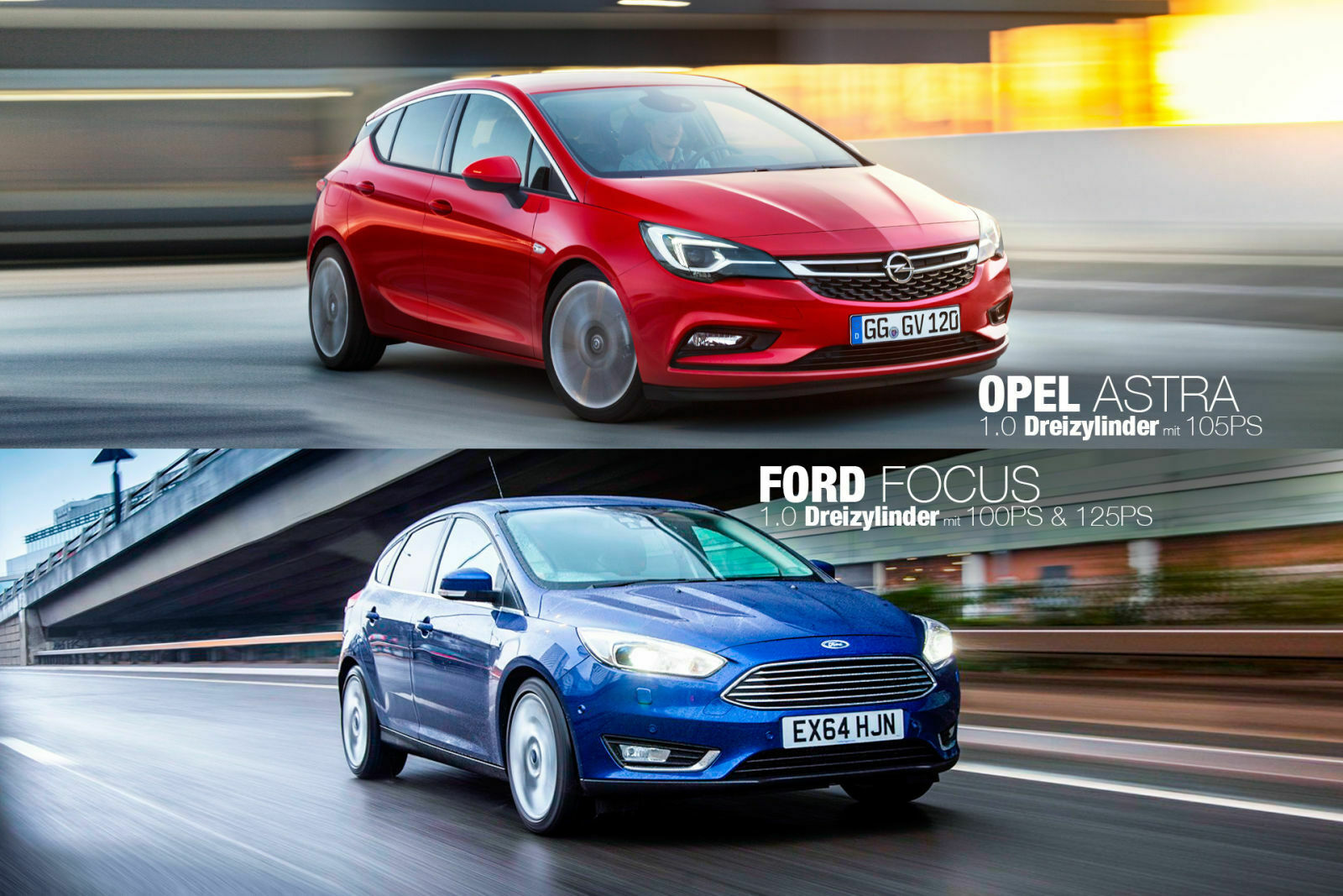 In der Kompaktklasse sind Dreizylinder keine Seltenheit mehr. Sowohl Opel Astra als auch Ford Focus fahren mit Dreizylindern und damit ziemlich sparsam
