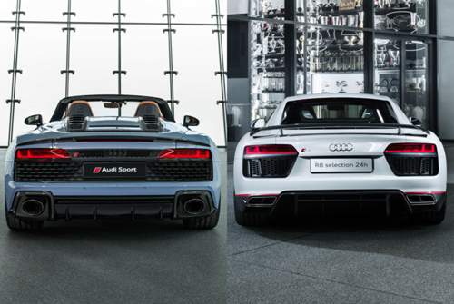 Optische Unterschiede am R8-Heck: Das Facelift bekommt eine breite Blende und eine neue Schürze. Die Endrohre sind nun oval