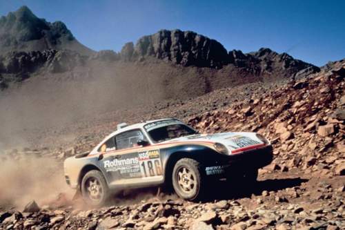 Porsche 959 bei der Rallye Paris Dakar 1986