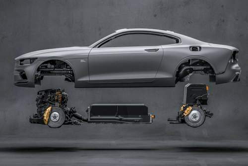 Wie bei den Volvo-Modellen mit T8 Twin Engine, verbaut Polestar vorne einen 2,0-Liter-Benziner. Die beiden E-Motoren sitzen an der Hinterachse