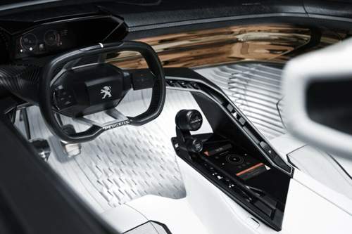 Sieht so das Cockpit der Zukunft aus? Zumindest Peugeot stellt sich das so vor