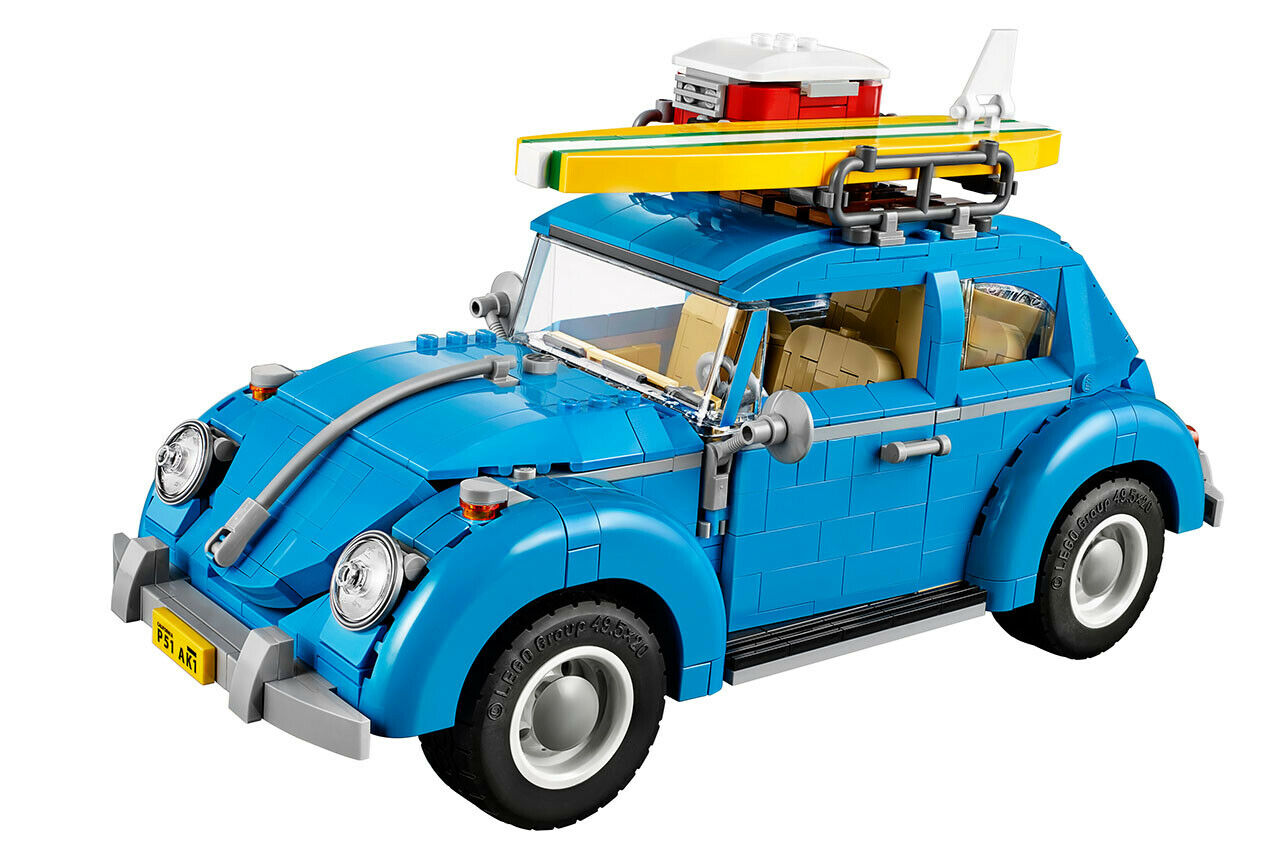 VW Käfer Lego Expert Creator: Mit Kühlbox und Surfbrett ist der Bausatz 15 Zentimeter hoch