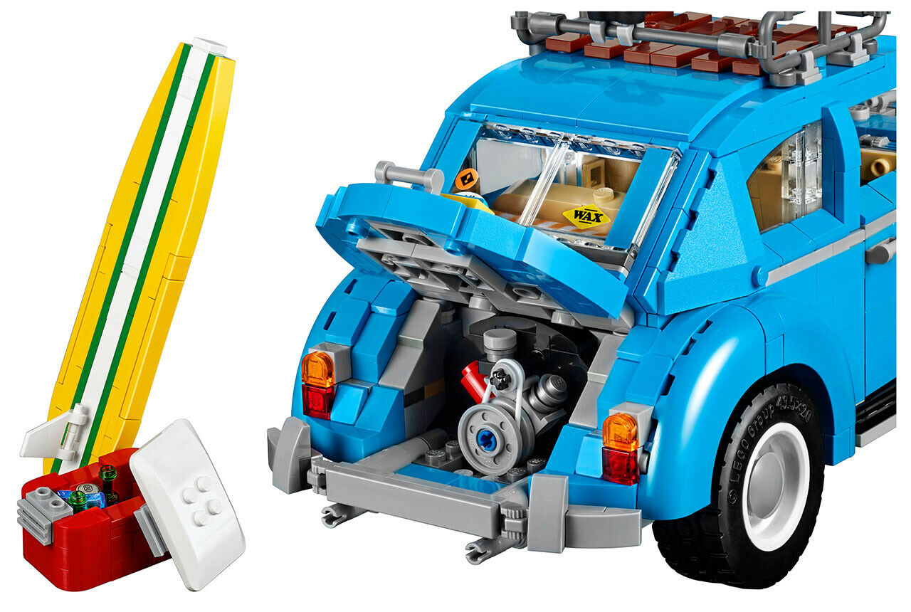 Der VW Käfer von Lego wird von einem luftgekühlten Boxermotor, nun ja, angetrieben