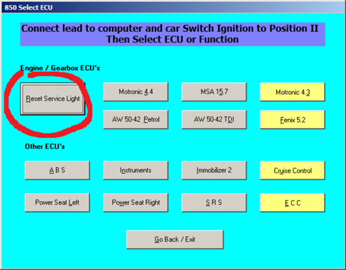 Service Reset Button
