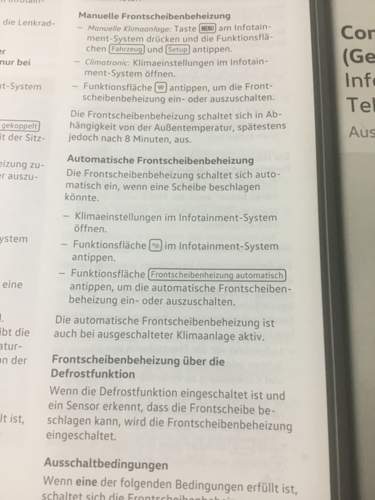 Automatische Frontscheibenheizung