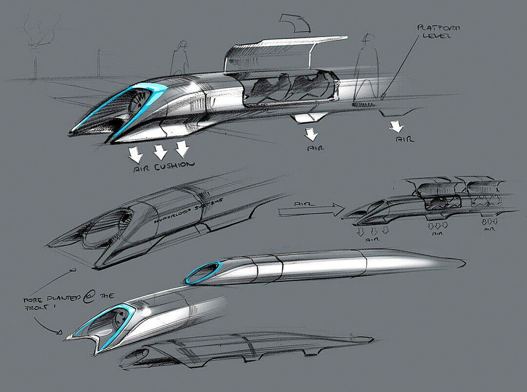 Elon Musk hat Skizzen zu seiner Hyperloop-Idee veröffentlicht. Bisher existiert der Röhren-Zug nur auf dem Papier