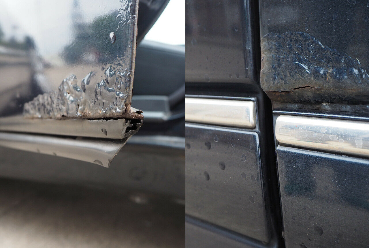 Rostige Türen kann man zur Not austauschen. Glücklicherweise gibt es noch massenweise Ersatzteile für den W210