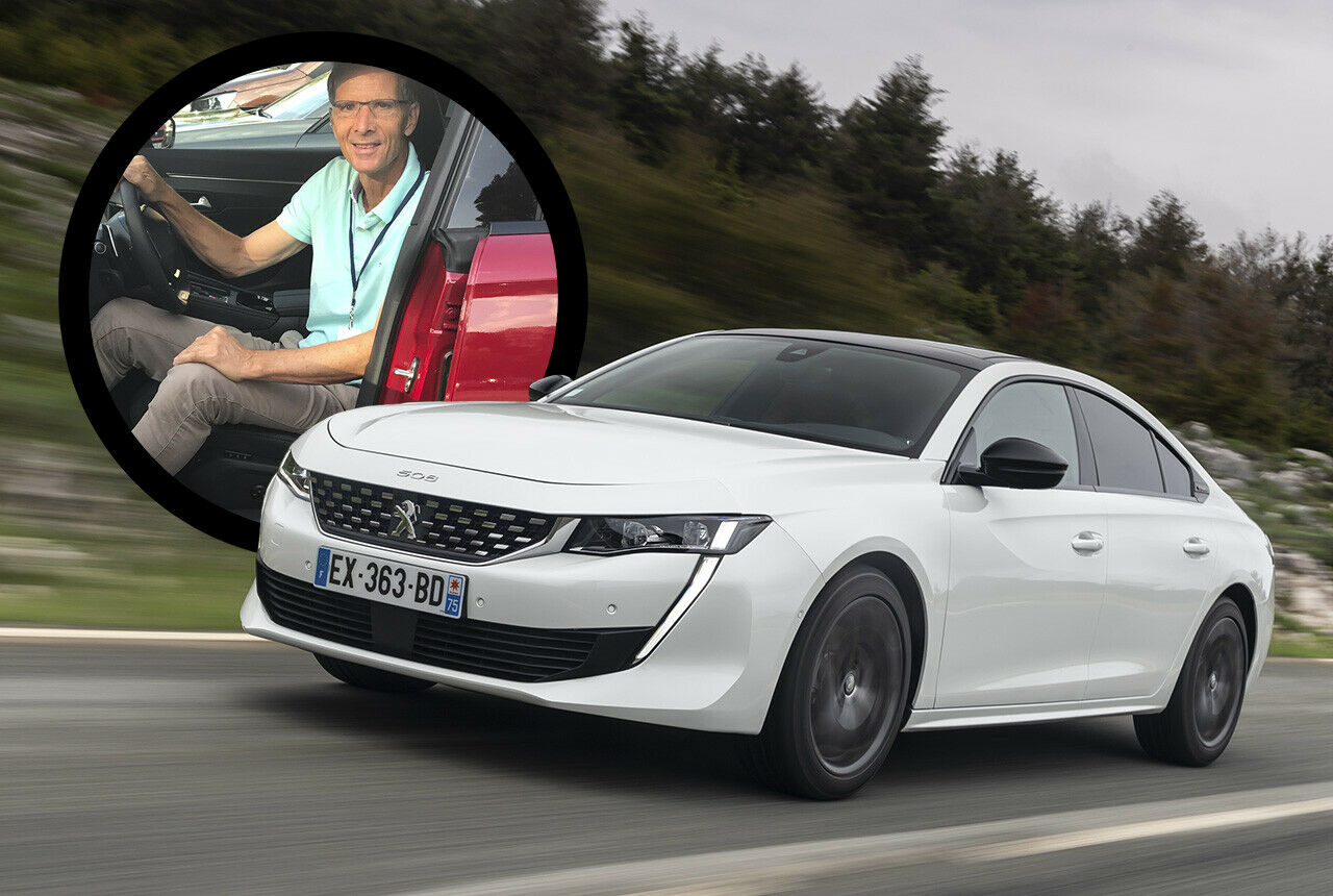 Michael Specht im neuen Peugeot 508: Die schöne Linie genoß bei der neuen Mittelklasselimousine hohe Priorität