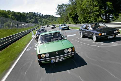 Heute ist der Scirocco selten geworden. Außer bei Fantreffen, wie hier auf dem Nürburgring
