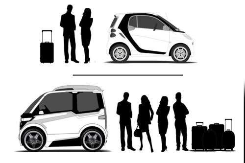 Genauso lang wie ein Smart, aber geräumiger: Das One Door Car sieht nun aus wie eine aufblasbare Version des Daimler-Modells