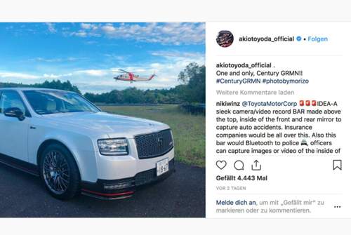 Der Twitter-Post von Akio Toyoda: Viele Markenfans glaubten an einen Ausblick auf ein Serienmodell. Doch der abgebildete Century GRMN bleibt der "One and Only"