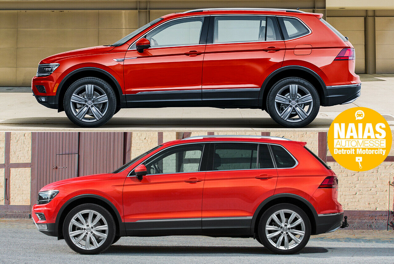 SUV in lang und kurz: Unten der Tiguan, oben der Tiguan Allspace