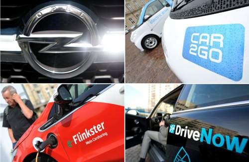 In Deutschland bieten Unternehmen wie Opel (CarUnity), Daimler (Car2go), BMW (DriveNow) oder die Deutsche Bahn (Flinkster) Carsharing-Fahrzeuge an