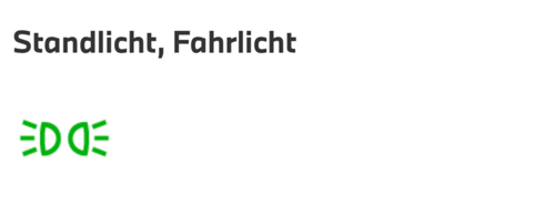 Kontrollleuchte Standlicht, Fahrlicht