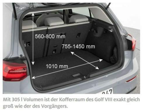 Adac golf 8 kofferraum