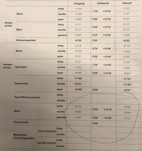 Achsvermessungsprotokoll