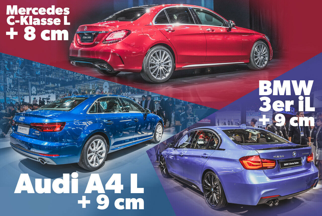 Mehr Radstand, mehr Freiheit. Zumindest für die Beine von Chinesen aus der oberen Mittelschicht. Für sie bieten Audi, BMW und Mercedes Langversionen ihrer Mittelklassewagen an. MOTOR-TALK nahm in A4L, 3er L und C-Klasse L Platz