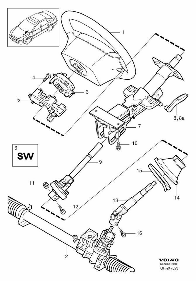 Diagnose defekte Servolenkung beim Volvo S60 Bj. 2002 ( Servopumpe, Lenkgetriebe )