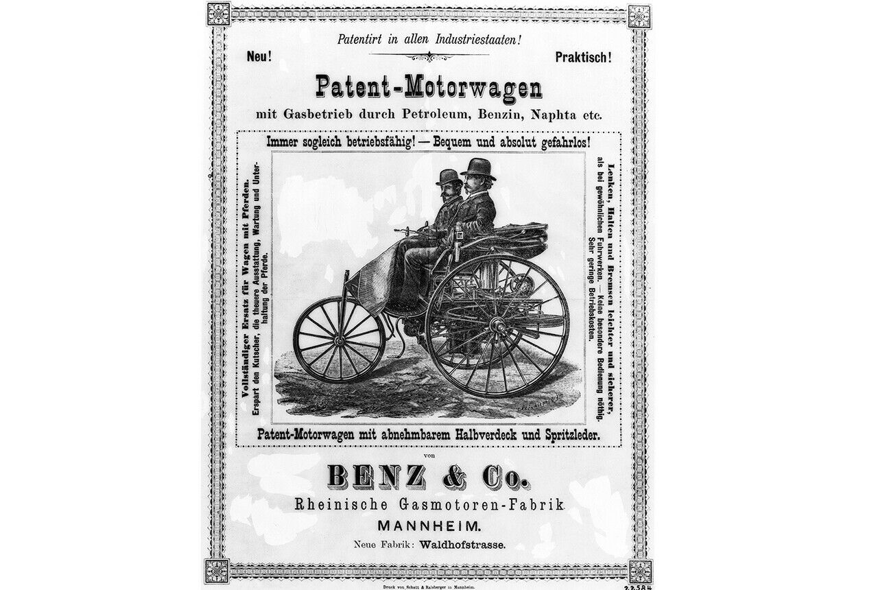 Die erste Promo-Aktion für den Motorenwagen führte die Ehefrau von Carl Benz durch. Sie testete das Gefährt 1887 öffentlich auf seine Langstreckentauglichkeit