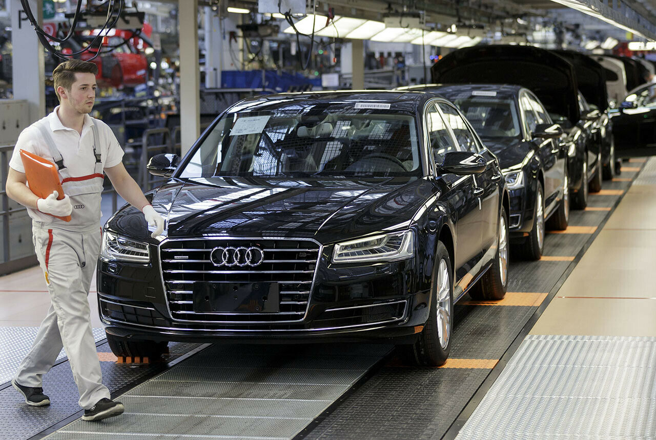 Audis Gewinn schrumpft: Im Bild eine Produktionshalle von Audi in Neckarsulm